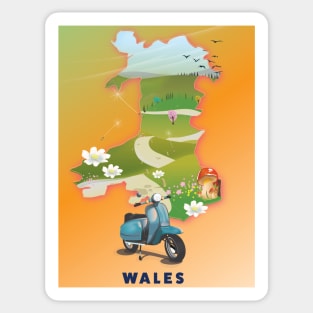 Wales Map Travel poster Sticker